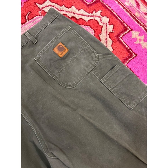 Carhartt Carpenter Pants Men's Size 46x34 Workwear Utility Olive Green Cotton - Picture 1 of 9